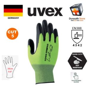 UVEX 60492 Helix C500 Wet HPE Coated Cut Resistant Glove Lime 25cm