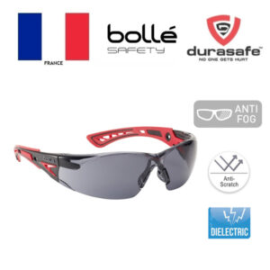 BOLLE 1662302A Rush Plus Safety Glasses Smoke Anti-Sratch/Anti-Fog Len