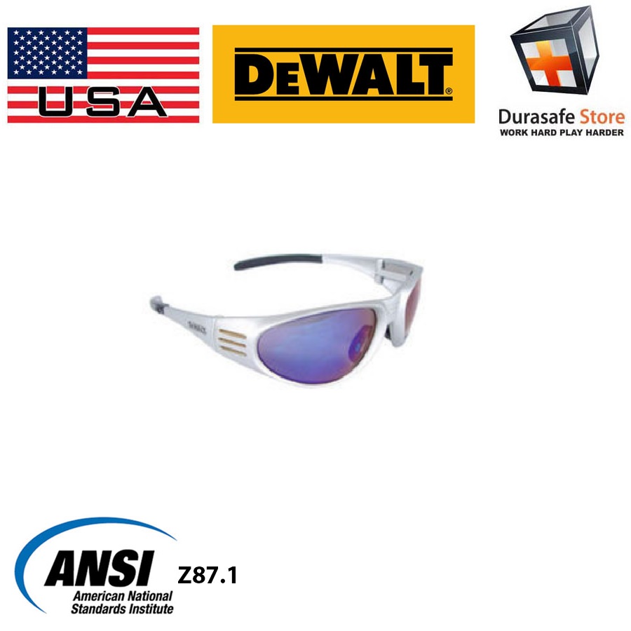 DEWALT DPG567D Ventilator Safety Glasses - Blue Mirror Len