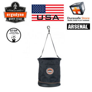 ERGODYNE 5630T Arsenal Leather Bottom Bucket with Top Cover Black