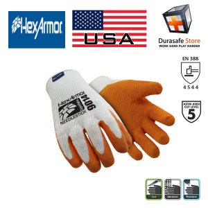 HEXARMOR 9014 SharpsMaster II Cut, Puncture & Needle Resistant Rubber Knit Glove, Orange, Size S-XL