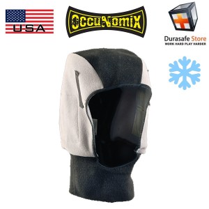OCCUNOMIX LF655 Classic Mid Length Grey/Black Classic Plush Fleece Winter Workwear Balaclava Zero Hood for Hard hats