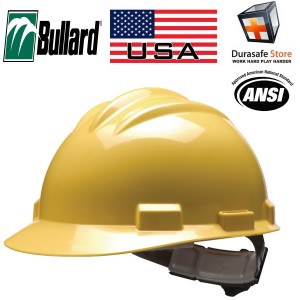 Bullard S61R Standard Slotted White Safety Helmet with Ratchet Suspension