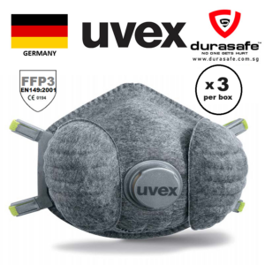 UVEX 8707330 Silv-Air 7330 FFP3 High Performance Odour-Free Valved Soft Seal Cup Respirator x3pc/box