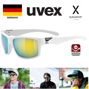 UVEX S5306948816 Uvex LGL 18 Sports Eyewear Mirror Yellow Len White Frame