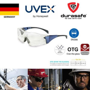 Uvex by Honeywell S3150 OTG Safety Glasses Blue Frame