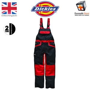 DICKIES IN4001 IND260 Bib and Brace, Red/Black