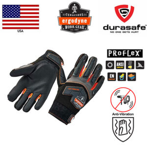 ERGODYNE 9015F(x) ProFlex Heavy-Duty Anti-Vibration Leather Glove Black