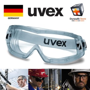 UVEX 9306714 HI-C Wide Vision Safety Goggle Grey Frame Anti-Fog Clear Len