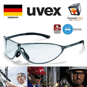 UVEX 9153105 Racer MT Sporty Sunglasses Metal Gun Frame Clear Anti-Fog Len