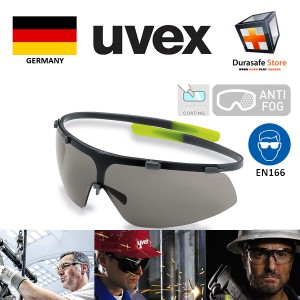 UVEX 9172281 Super G Safety Glasses Lime Frame Grey Supravision NC Len