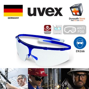 UVEX 9172265 Super G Safety Glasses Blue Frame Clear Supravision HC-AF Len
