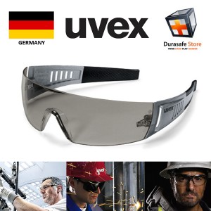 UVEX 9210086 Racer CT Carbon Safety Glasses Silver/Black Frame Grey Ultradura Len