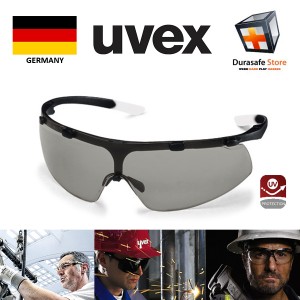 UVEX 9178851 Super Fit Safety Glasses Black Frame Grey Variomatic Len