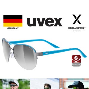 UVEX S5309434416 Uvex LGL 25 Sports Eyewear Mirror Smoke Len Blue Frame