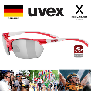 UVEX S5309393816 Uvex Sportstyle 114 Eyewear Litemirror Silver, Litemirror Orange, Clear Len Red White Frame Sunglasses