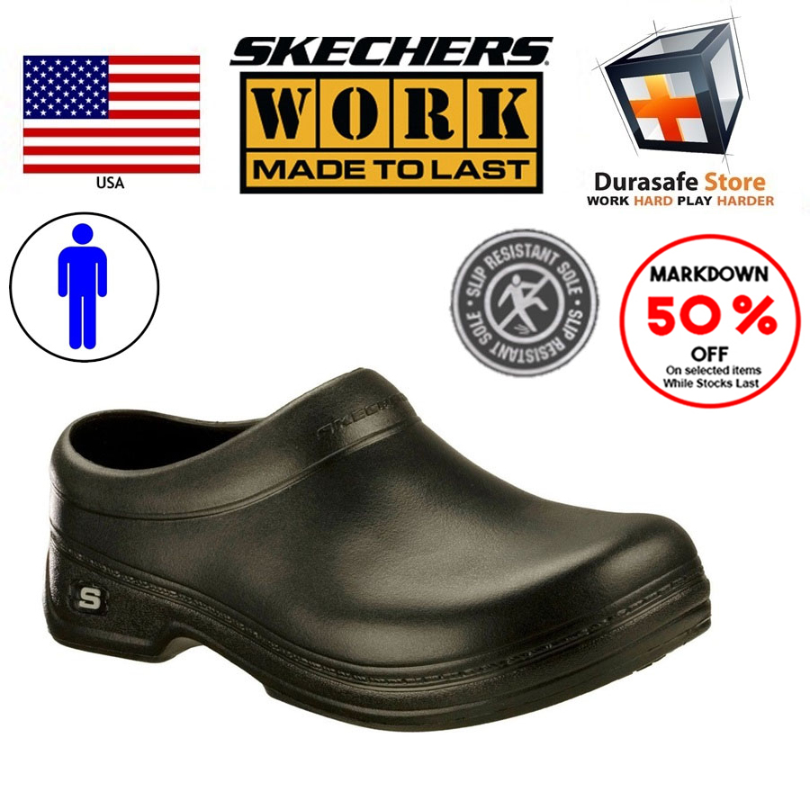Skechers 76778 Men's Balder Slip Resistant Work Clog Shoes Size 7-12 ...