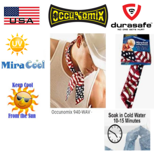 OCCUNOMIX 940-WAV MiraCool Neck Bandana Wavy Flag
