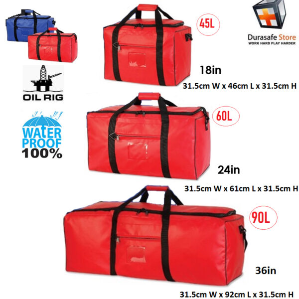 Offshore Holdall Bag 100% Waterproof, Red/Blue, 45L,60L,90L