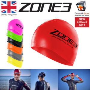 ZONE3 Silicone Swim Cap Red, Yellow, Orange, Silver, Black, Green