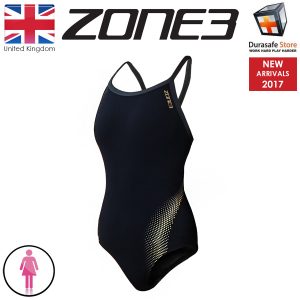 ZONE3 Women MF-Xfinity Bound Back Swim Costume Black Size 30-40