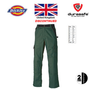 DICKIES IN30050 Two Tone Work Trousers, Green/Black
