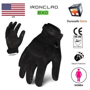 IRONCLAD EXOT IronClad Tactical Pro Black Woman's Fit Coyote Size S-L