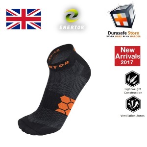 ENERTOR Energy Everyday Sock x 2 Black/Orange Size 35-38, 39-42, 43-46