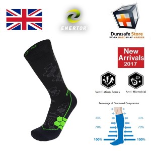 ENERTOR Energy Recovery Sock Black/Green Size 35-38, 39-42, 43-46