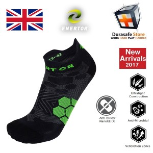 ENERTOR Energy Run Sock Black/Green Size 35-38, 39-42, 43-46