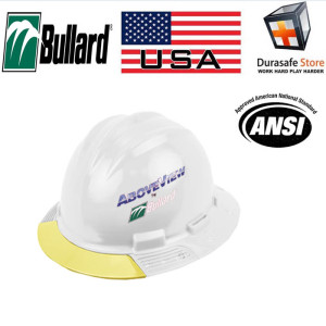 BULLARD AboveView Full-Brim White Hard Hat Yellow Visor (Non-Returnable)