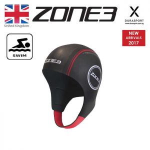 ZONE3 Neoprene Swim Cap, Black/Red
