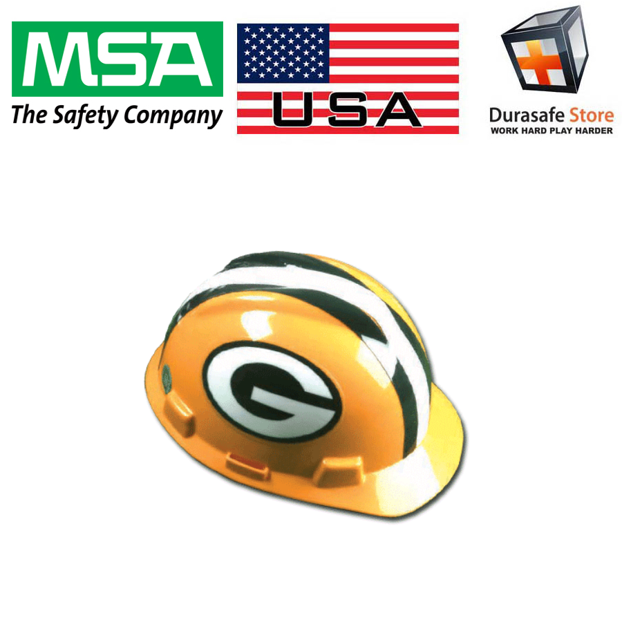 MSA NFL Team Hard Hat: Green Bay Packers, 4-Point 1-Touch Suspension