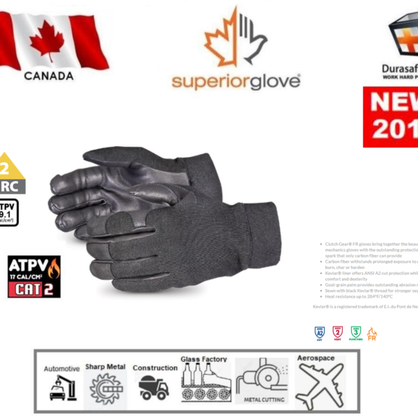 SUPERIOR MXBGXKL Clutch Gear® Goat-Grain Mechanics Glove with Carbon Backs ARC ATPV Level2