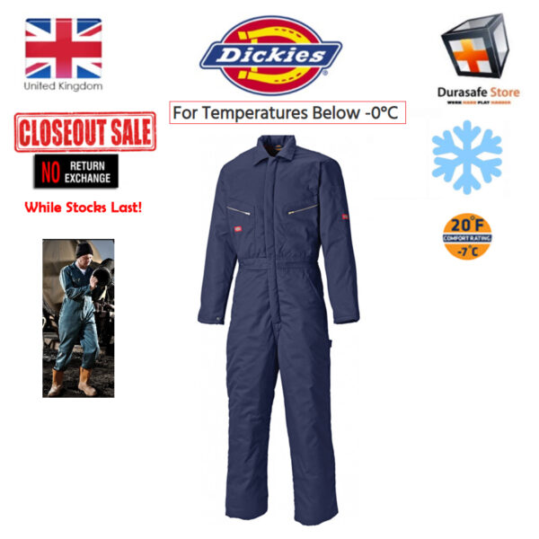 DICKIES WD2360R Lined Coverall Navy, Size M-XL medium