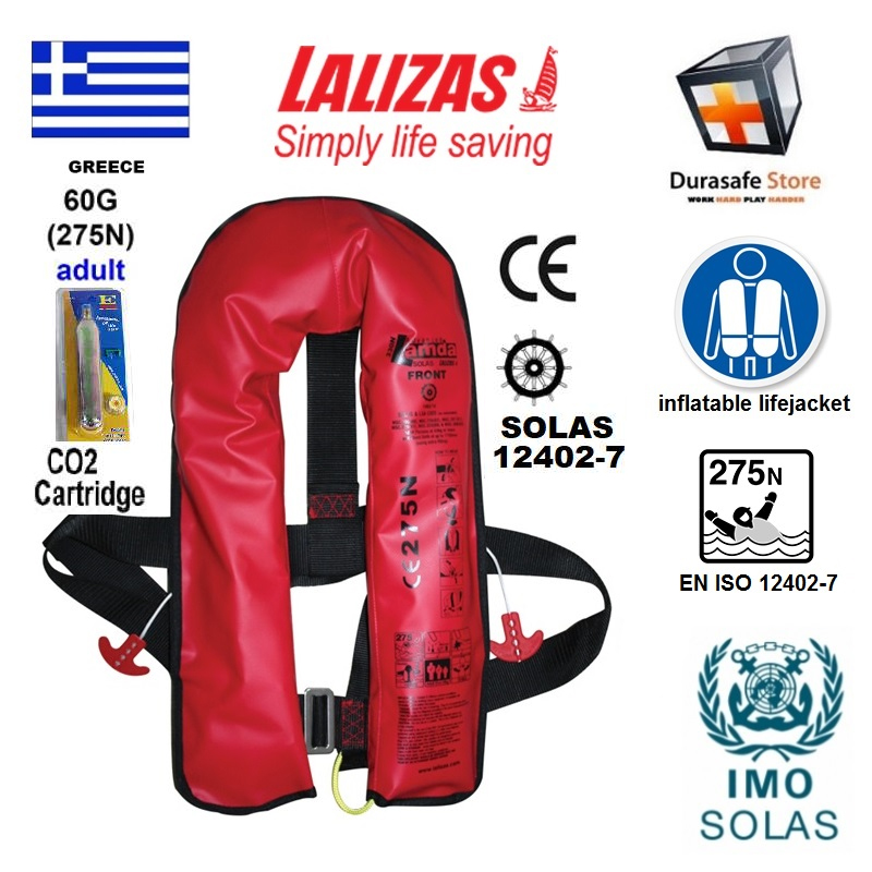LALIZAS 71216 Inflatable Life Jacket LAMDA Auto 275N, SOLAS - Durasafe Shop