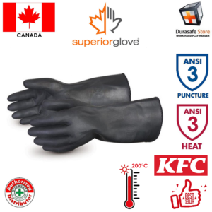SUPERIOR NE240TKL Terry-lined Heavy-duty Neoprene Chemical Resistant Gloves, Size L