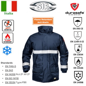 SIR 35214 Microlines Jacket Blue Flame Retardant and Anti-Static Winter Jacket