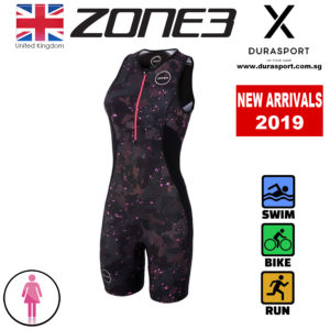 ZONE3 Women Activate Plus Trisuit Stealth Camo (Black-Grey-Pink)