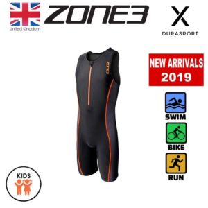 ZONE3 Kid’s Adventure Trisuit, Black/Orange