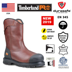 TIMBERLAND PRO (USA) Caprock 10" Wellington Alloy Safety Toe Waterproof Work Boot Brown Size 7 - 12