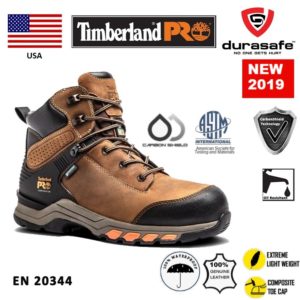 TIMBERLAND PRO Hypercharge 6" Composite Safety Toe Waterproof Boot Brown Size 7 - 12
