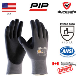 PIP ATG 34-874 MaxiFlex Ultimate Nitrile Palm Coated Knit Nylon Glove, Gray, Size S-XL