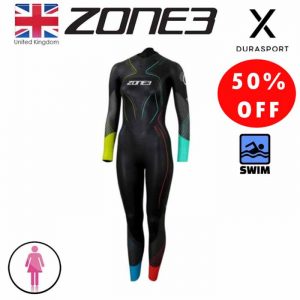 ZONE3 Women Aspire Limited Edition Print Wetsuit - BLACK/GUN METAL/MULTI (2019 Edition)