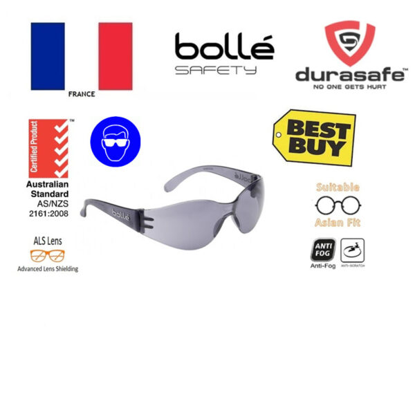 BOLLE 1667202A Bandido Asian Smoke Safety Glasses AS/NZS 2161:2008