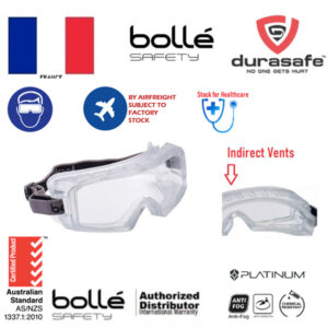 BOLLE 1686101 Coverall 3AF/AS Safety Goggles Clear Indirect Vents