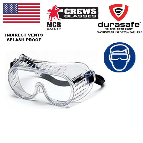 MCR CLV2225R Goggles Direct Clear Anti-Fog Lens PT DURASAFE