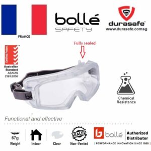 BOLLE 1687101 Coverall 3 AF/AS Safety Goggles Fully Sealed