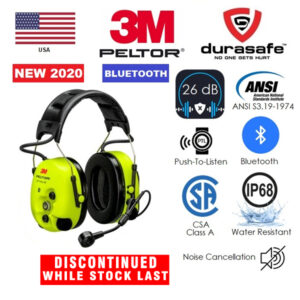 3M PELTOR WS ProTac XPI Level Dependent Bluetooth® Headset MT74H52A-110 CH-3, FLX2, Headband, Yellow, NRR 26 dB, CSA A
