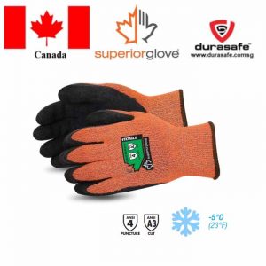 SUPERIOR TKTAGLX DEXTERITY® Orange Cut-Resistant Winter Glove With Crinkle Grip Latex Palms Size XL